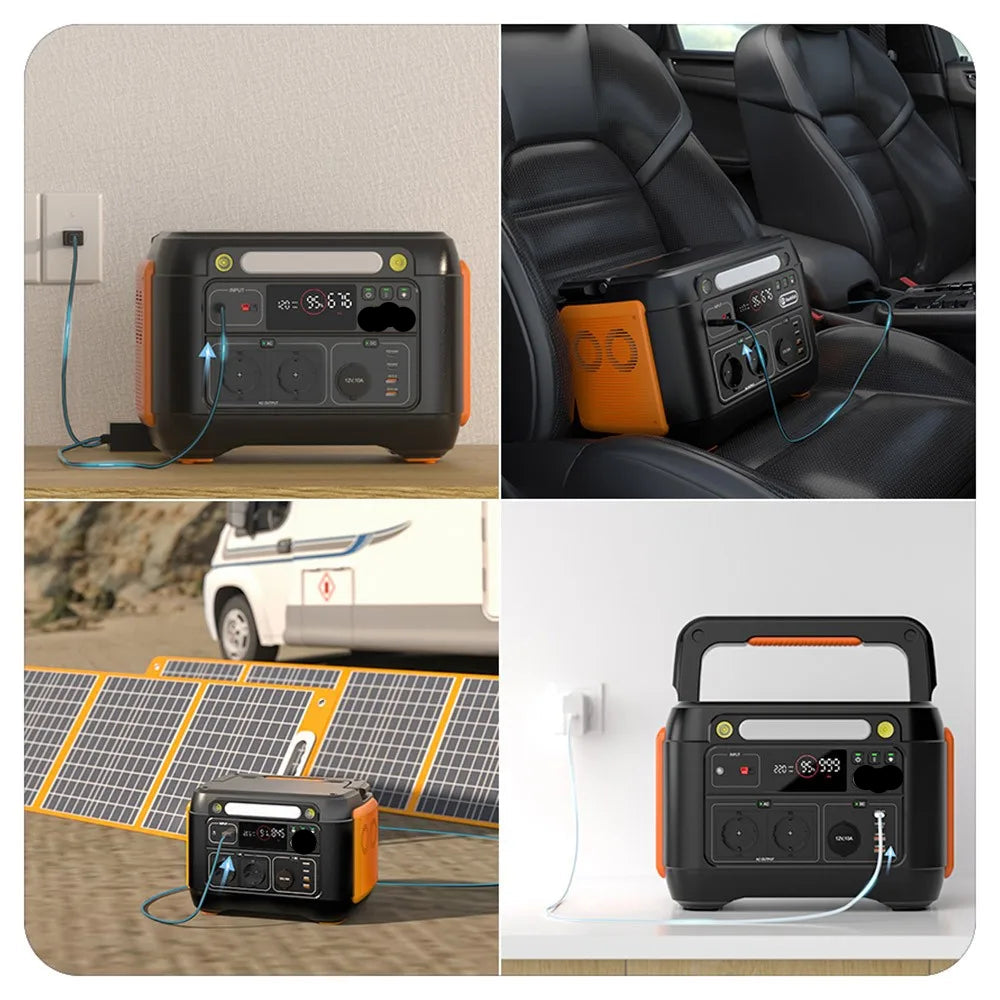 Powerstation – Draagbare Accu – Mobiele Energiebron – Noodstroom – Camping Generator – 1030Wh Capaciteit – Pure Sinusgolf AC