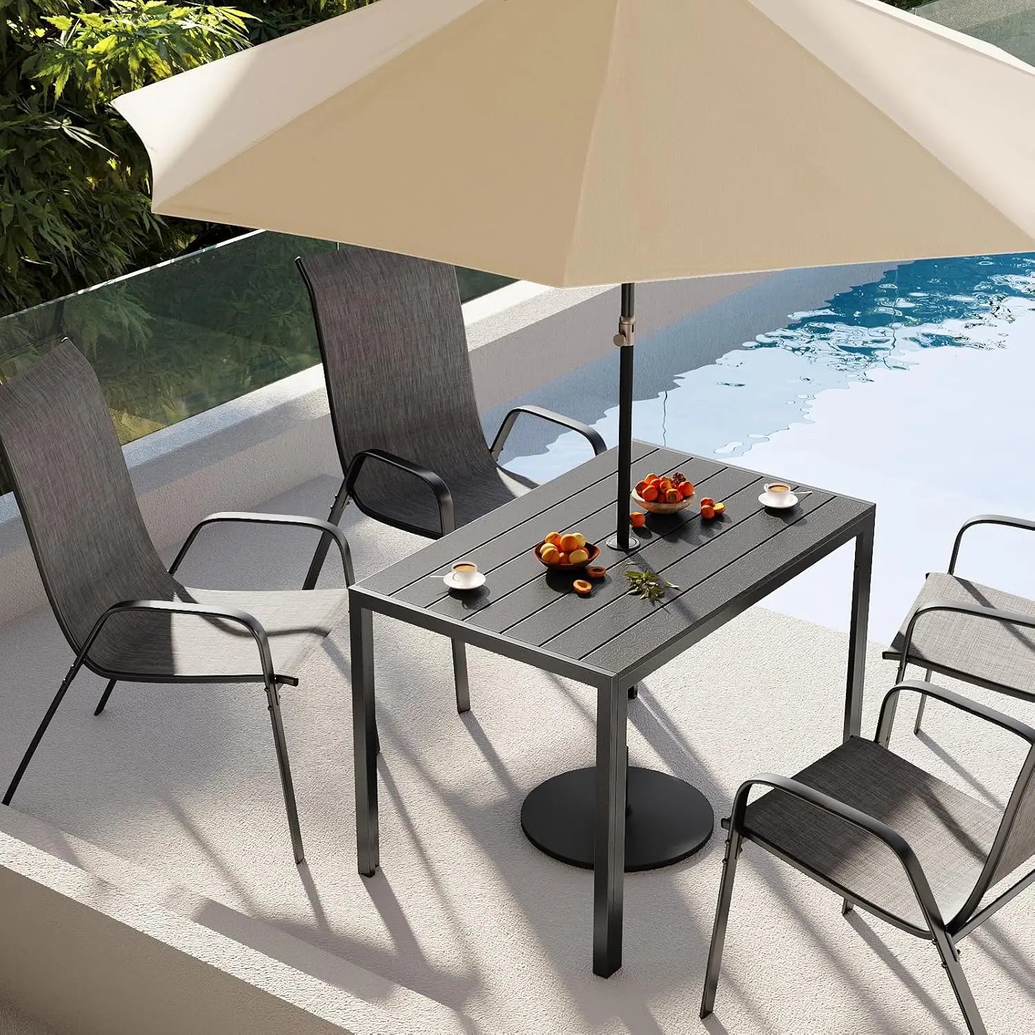 Tuintafel – Balkontafel – Buiten Tafel – Terrastafel – Aluminium Frame – Weerbestendig WPC Blad - QUORE