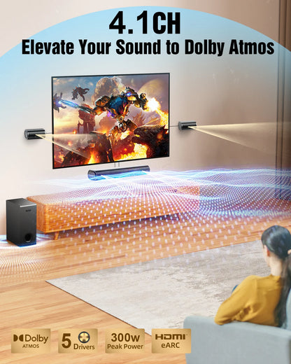 Soundbar – Draadloze Speaker – Home Cinema Geluid – 5,25 Inch Subwoofer – Aluminium-Magnesium Drivers