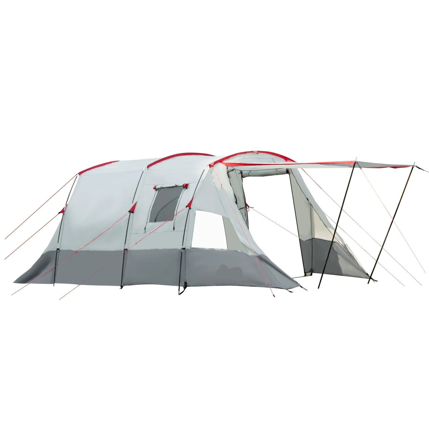 Tent – Kampeertent – Familie Tent – 8 Persoons – Waterafstotend 2000 Mm – Ruim Met Scheidingswand - Grijs