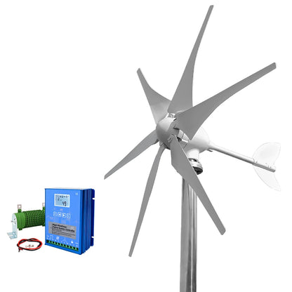 Windturbine - Windmolen - Windturbine Generator - Windenergie - 5000W - 24V - met LCD Hybird Control - 6 Messen - Stille en Efficiënte Energieoplossing - voor Thuisgebruik