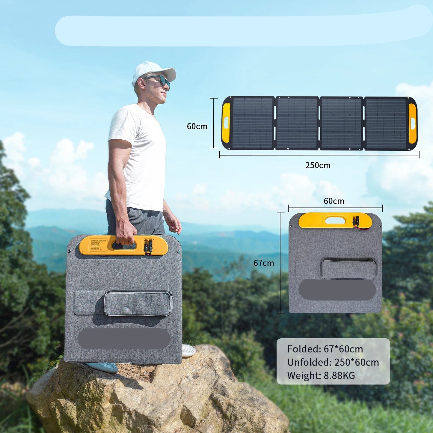 Zonnepanelen - Zonnepaneel Systeem - Opvouwbaar - Draagbaar - Zonne Energie - 220W - Waterdichte - Complete 48V Solar Kit voor Buiten, Camping of Thuisgebruik