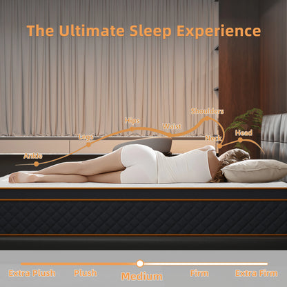 SKSBTF Pocket Spring Mattress 25cm Thick Memory Foam Mattresses Hybrid Breathable Noiseless Adults Sleep Zoned Support Bed Mats