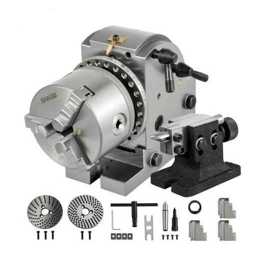 Verstelbare Verdeelkop – Indexering – Freesaccessoire – Precisiehulpmiddel – Machinegereedschap – Lasergegraveerde Schaal – Metalen Constructie