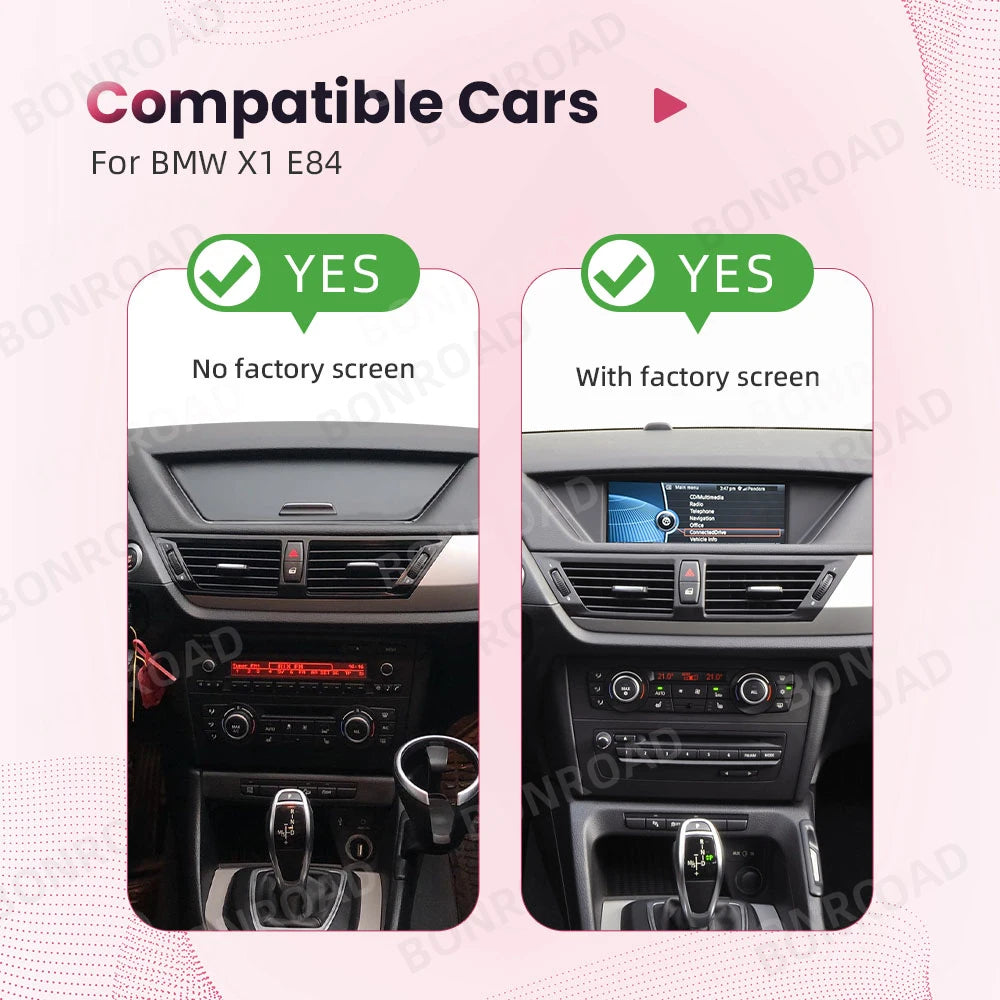 BONROAD Wireless Carplay Android auto Multimedia Player Car Radio For BMW X1 E84 Touch Screen With Bluetooth GPS Navigation - QUORE