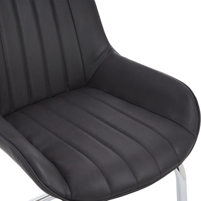 Eetkamerstoelen – Stoelen – Zitmeubels – Zwarte Stoelen – Comfortabele Foamvulling – Metalen Frame - 40 x 67 x 81 cm - Zwart