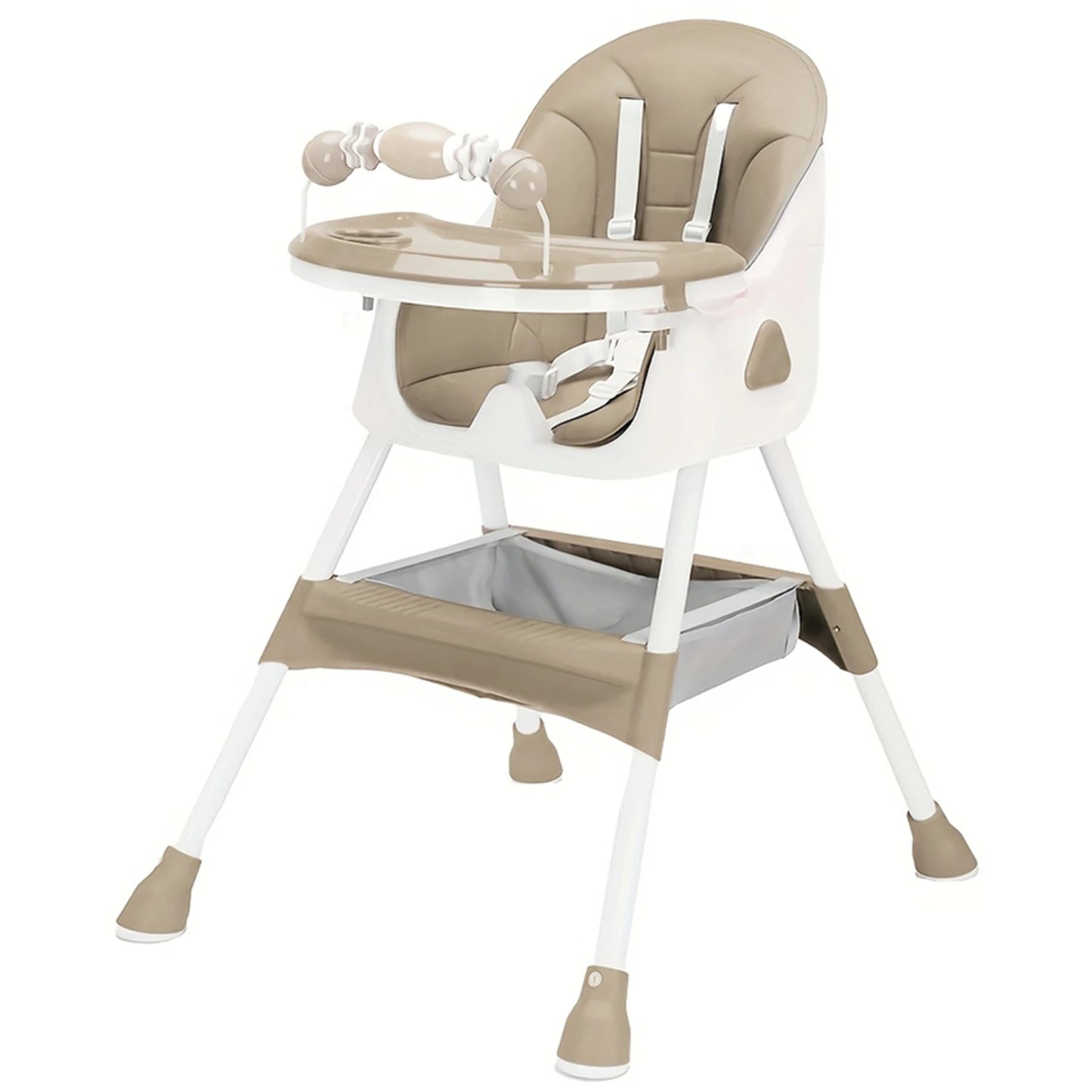 Opvouwbare Kinderstoel - Met Grote Antislipmat en Speelgoedrek - 6 Maanden en zouder - Khaki