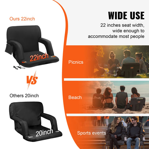 Seat Heating - Heated Seats - Heated Chair - Portable Heated Chair - Heated Gaming Chair - Lounger - 3 Level Heating - Foldable and Portable