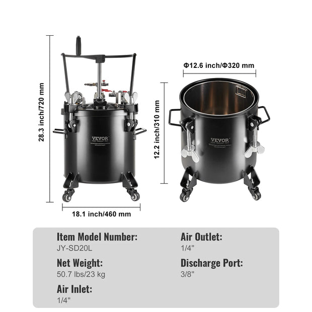 Paint tank - Pressure tank - Paint tank Spray paint Pressure pot - 20L Manual - Spray paint - Pressure sprayer - Paint sprayers - Paint - Electric paint sprayers