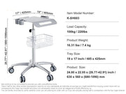 Laboratoriumwagen- Wagen - Kar - Trolley - K-SH003 - 220lbs - Metalen Verrijdbare Kar - voor Laboratoriumkliniek Schoonheid en Salon