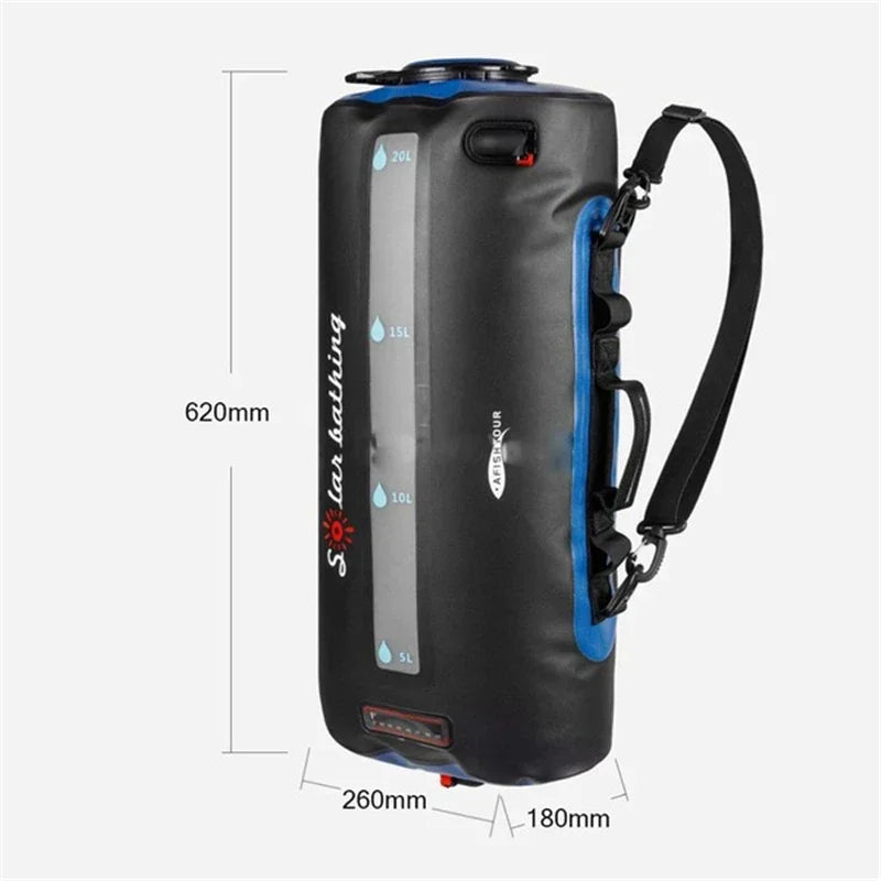 Solar Douchezak – Zonne Douche – Draagbare Douche – Outdoor Douche – 20L Inhoud – Lichtgewicht TPU Materiaal – Met Afneembare Slang - QUORE