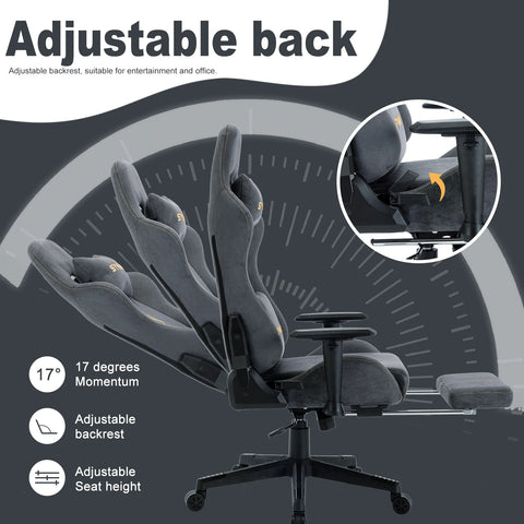 Gaming Bureaustoel - Ergonomische bureaustoel - Bureaustoelen voor Volwassenen - Chair - Ademende PC-Stoel - Grijs