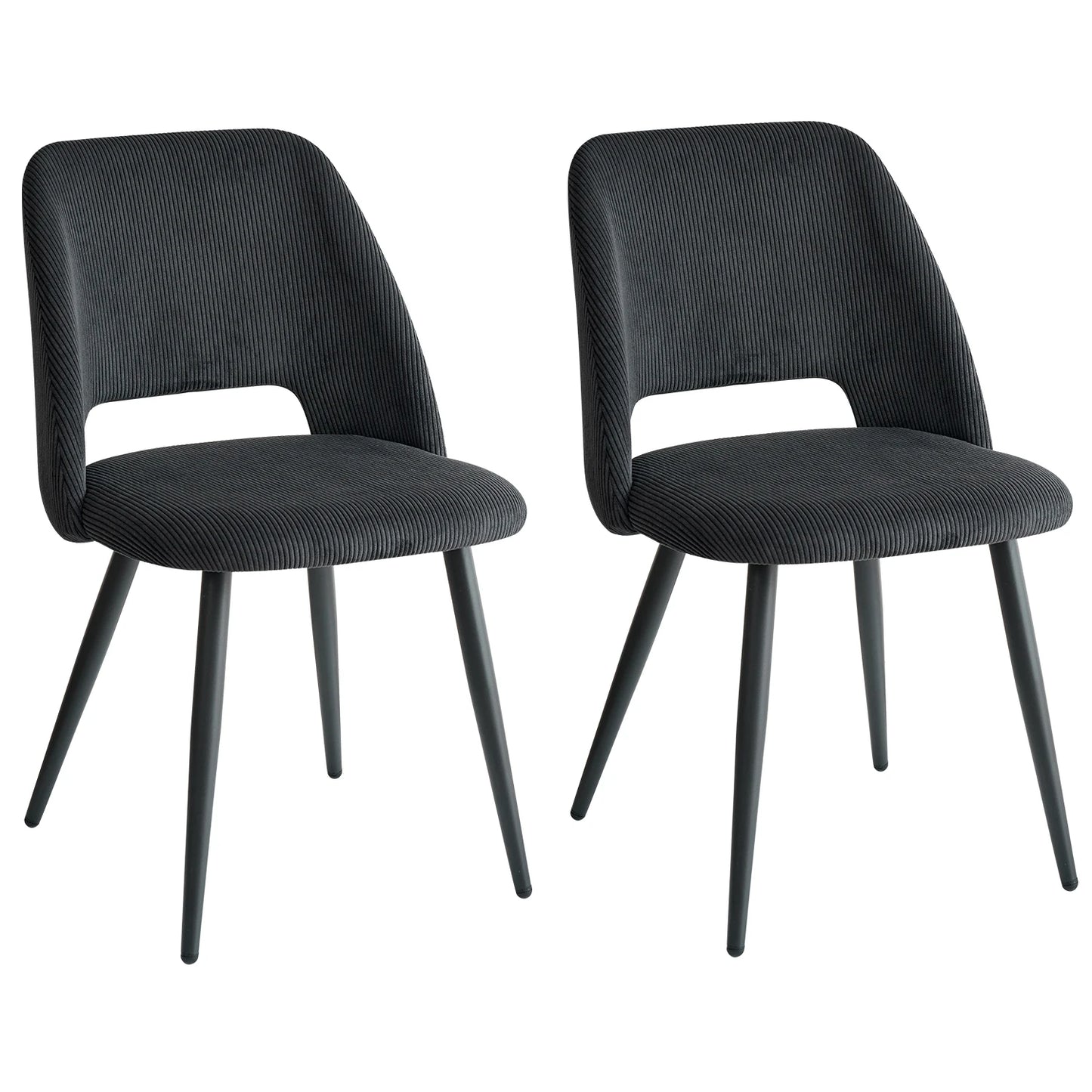 Set of 2/4/6 Stylish Corduroy Dining Chair - Soft Fabric Seat, Ergonomic Design, Suitable for Family Dining Space