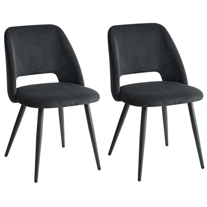 Set of 2/4/6 Stylish Corduroy Dining Chair - Soft Fabric Seat, Ergonomic Design, Suitable for Family Dining Space