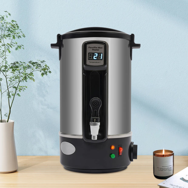 Elektrische Wassmelter - Wazsmelter - Kaarsen Maken - Kaarswas -   Verwarmingspot - 12L/1100W - 3,92 kg - Grijs