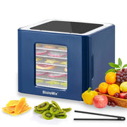 BioloMix Voedseldroger Voordeelset - Nieuwste Model professionele Dehydrator - 10 laags Droogoven - Handboek Voedsel Drogen - 6 Siliconen Bakmatten - WM 2110 DH - Dubbelwandig RVS - 25°C tot 90°C - QUORE