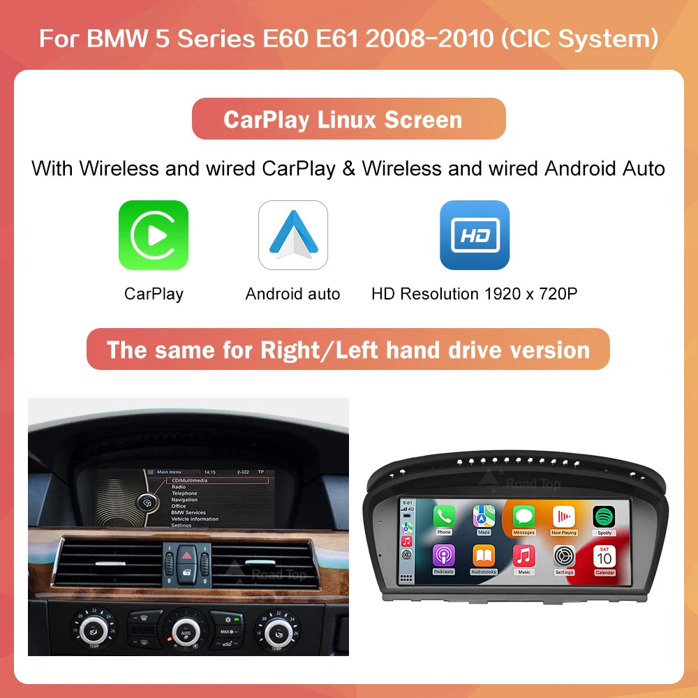 Carplay Autoradio – Multimediascherm – Navigatiesysteem – Touchscreen – Multimedia Interface – Draadloos Apple CarPlay – 8,8 Inch 1920x720 Resolutie - QUORE