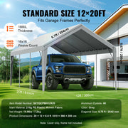 Tent - Carport Replacement Canopy Cover - Garage Top Tent - Shelter Tarp - Heavy-Duty - 10x20ft - Waterdicht & UV-beschermd - Frame Niet Inbegrepen - Wit