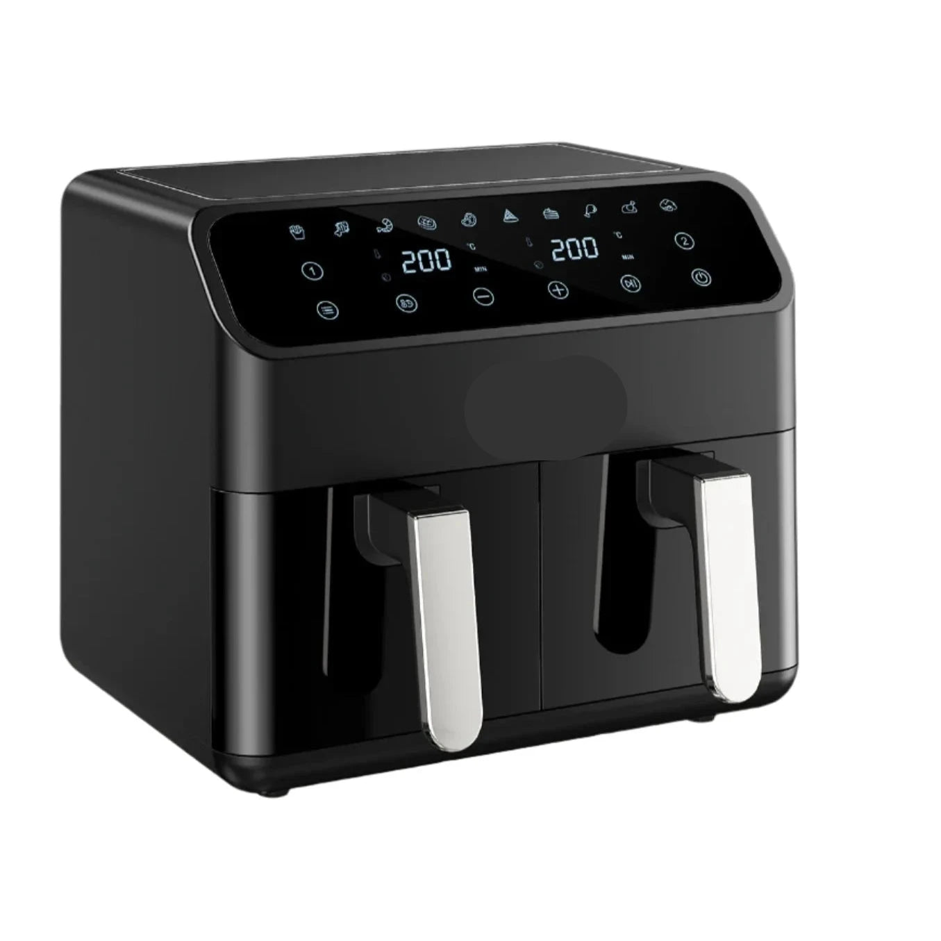 Digitale Airfryer - PFAS vrij - Groot 8 Liter - 2000W - Heteluchtfriteuse - Zwart - Digital screen - 6 Voorinstellingen - Inclusief in hoogte verstelbaar Grillrack - Elektrische friteuse - Intelligente elektrische oven zonder olierook