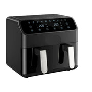 Digital Airfryer - PFAS free - Large 8 Liter - 2000W - Hot air fryer - Black - Digital screen - 6 Presets - Including height-adjustable Grill rack - Electric fryer - Intelligent electric oven without oil smoke
