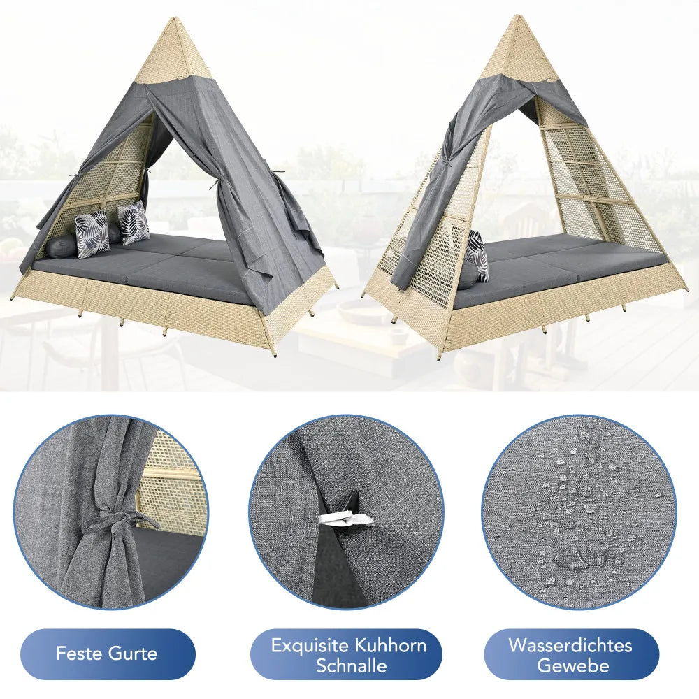 Loungeset – Tuinset – Loungemeubel – Rattan Loungeset – Hoekbank – Weerbestendig Polyrattan – Inclusief 8 cm Kussens