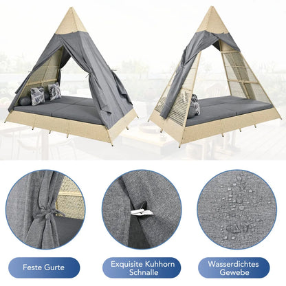 Loungeset – Tuinset – Loungemeubel – Rattan Loungeset – Hoekbank – Weerbestendig Polyrattan – Inclusief 8 cm Kussens