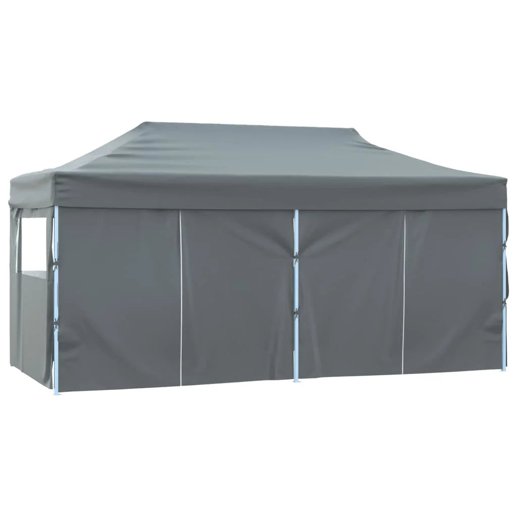 Opvouwbare Tent – Tuinpaviljoen – Partytent – Ontvangsttent – Markttent – Campingtent – 3x6 Meter – Waterafstotend 600D Oxford – Gepoedercoat Stalen Frame - Grijs