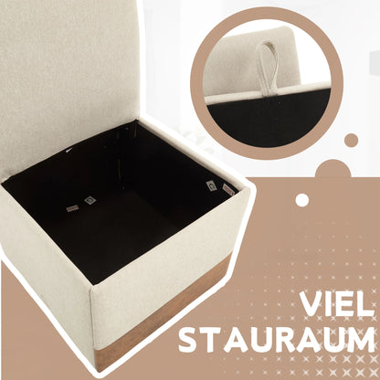 Eetkamerstoelen – Stoelen Met Wieltjes – Draaistoelen – Opbergbank Stoelen – Gestoffeerde Stoelen – Met Verborgen Opbergruimte – Comfortabele Linnen Bekleding