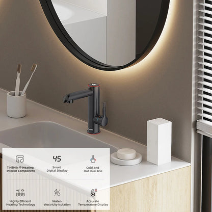 Kraan - Keukenkraan - Elektrische Waterverhitter Kraan - Thermostaatkraan - 220V - RVS Verwarmde Kraan voor Badkamer met Mini Doorstroomverwarmer - Zilver Metaal