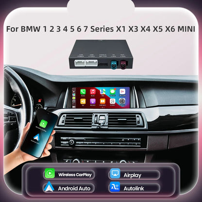 Draadloze CarPlay Module – Android Auto Adapter – CarPlay Interface – BMW Infotainment Connector – NBT CIC Systeem – Plug & Play Installatie – Spiegel Link Ondersteuning