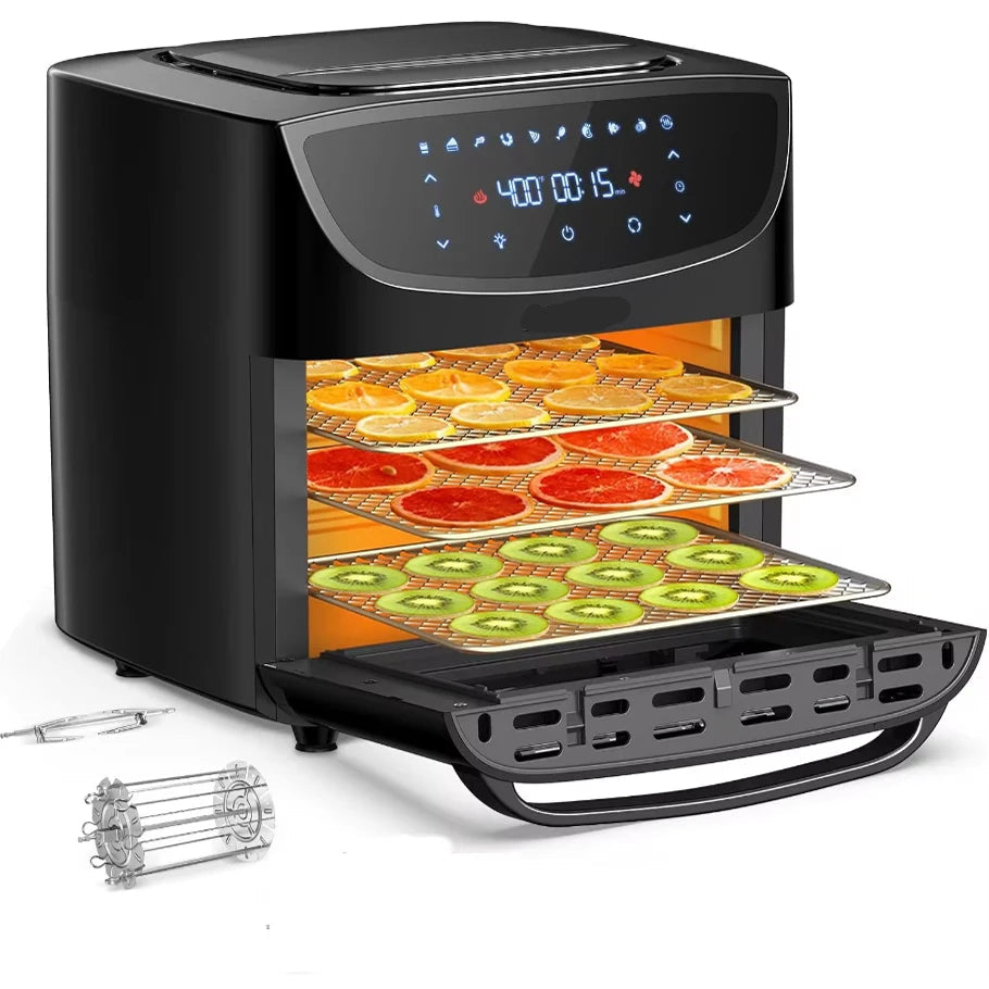 Airfryer - 18L – Heteluchtfriteuse - 10-in-1 Digitale Convectie Oven – 1800W - Airfryer en Toaster Combinatie – Groot Formaat - met LED Scherm - Meerdere Rekniveau's - QUORE