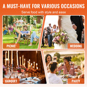 Buffet Chafing Dishes - Non-Stick - Rectangle - Food Container for Baking BBQ Party - 6PCS - Stainless Steel Chafer - Silver