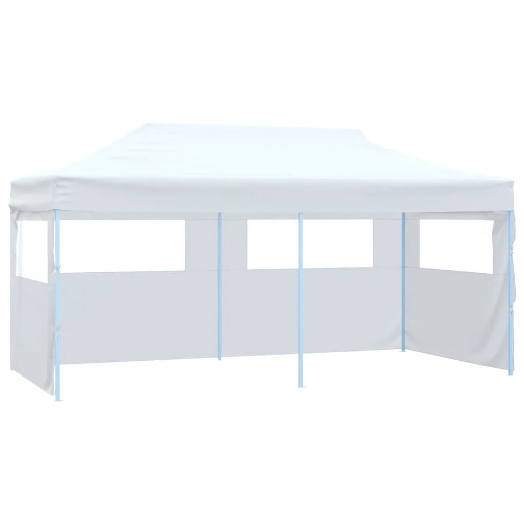 Opvouwbare Tent – Tuinpaviljoen – Partytent – Ontvangsttent – Markttent – Campingtent – 3x6 Meter – Waterafstotend 600D Oxford – Gepoedercoat Stalen Frame - Wit