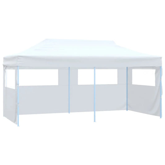 Opvouwbare Tent – Tuinpaviljoen – Partytent – Ontvangsttent – Markttent – Campingtent – 3x6 Meter – Waterafstotend 600D Oxford – Gepoedercoat Stalen Frame - Wit