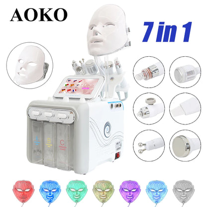 6-in-1 Hydro Dermabrasie Gezichtsbehandeling – Gezichtsreiniger – Huidverjonging Apparaat – Acne Behandeling – Collageen Stimulator – Ultrasone Trillingen – Koude Hammer – CE Gecertificeerd – Gebruiksvriendelijk Thuisapparaat - QUORE