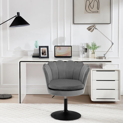 Draaistoel – Draaifauteuil – Eetkamerstoel – Bureaustoel – Kapstoel – 360° Draaibaar – Hoogte Verstelbaar – Fluwelen Bekleding – Metalen Onderstel – Roze