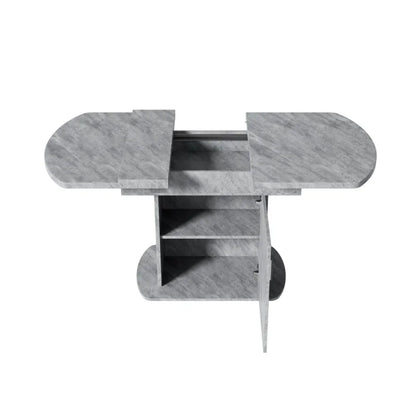 Uittrekbare Eettafel – Uitschuifbare Tafel – Flexibele Tafel – Ruimtebesparende Eettafel – Robuust Metalen Frame – Snelle Montage - 130 x 70 x 75 cm - Grijs