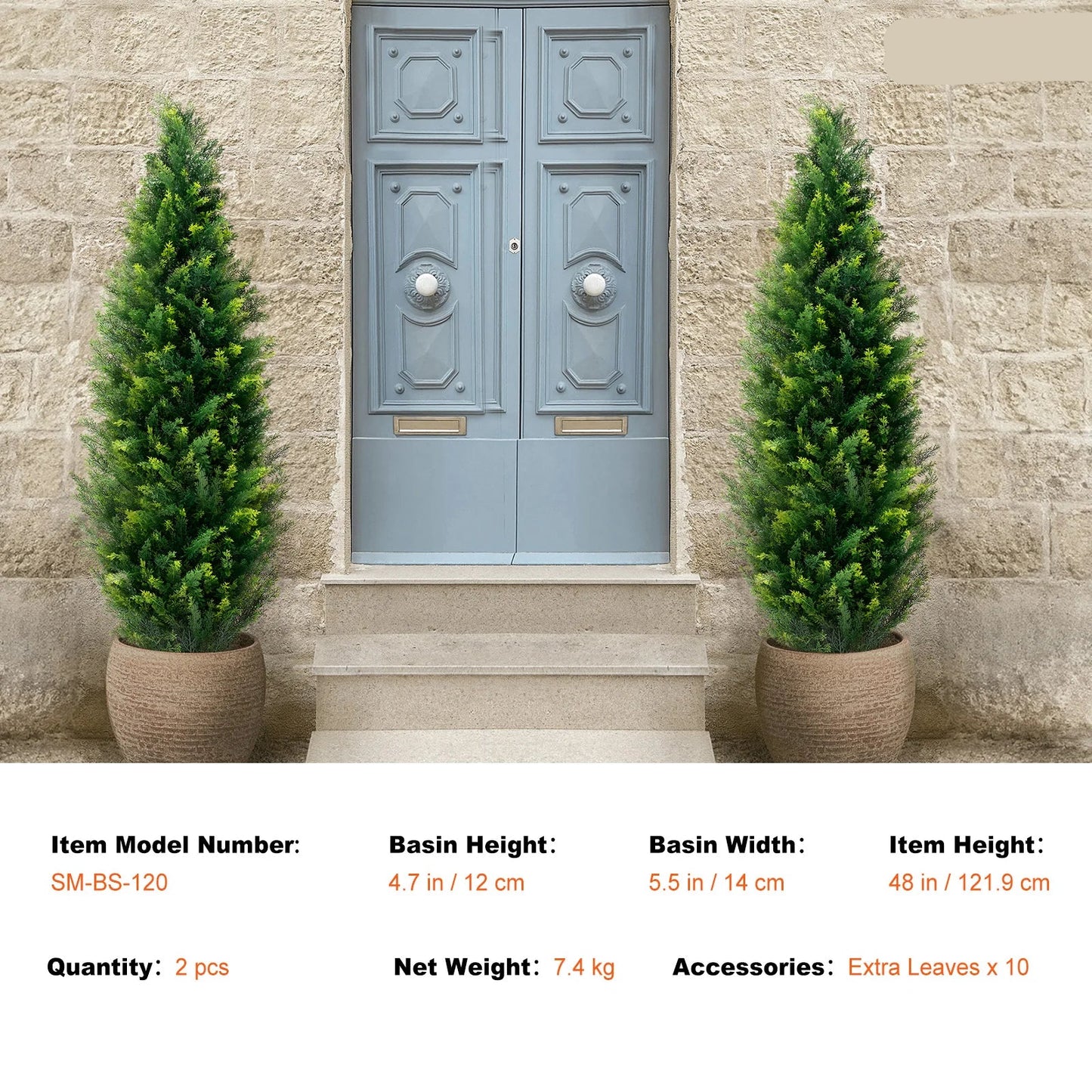 Kunstplant - Kunstplanten voor Binnen en Buiten - Kunstmatige Cedar - Topiary Boom - 91 cm - E Evergreen Sierboom voor Huisdecoratie - Kunsthaag