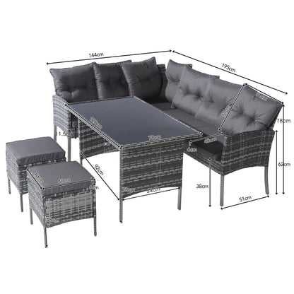 Tuinmeubelset – Buitenmeubilair – Tuinset – Loungeset – Metalen Frame – UV-Bestendig PE-Rattan – Wasbare Kussens