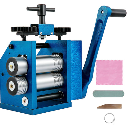 Handmatige Walsmachine - 3"/4.4" Koudwalsen - voor Goud en Zilver - met Verstelbare Dikte - en 3-in-1 Drukfunctionaliteit - Volledige Accessoireset - 112 mm Gladde Gleuf