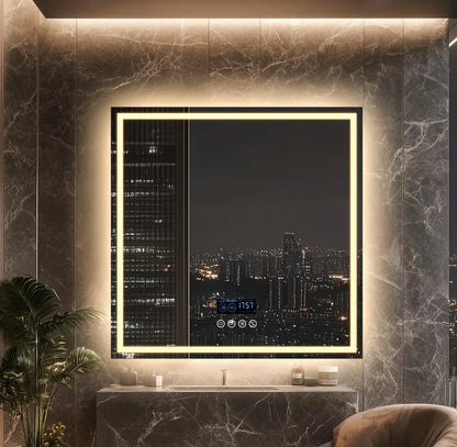 LED Badkamerspiegel – Slimme Spiegel – Anti-Condens Spiegel – Bluetooth Spiegel – Touchbediening – 6000 Lumen – Aluminium Ontwerp - Rond