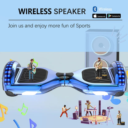 Hoverboard – Elektrisch Skateboard – Zelfbalancerend Board – Scootboard – Bluetooth Speaker – 15 Km/u Snelheid – LED-Verlichting - QUORE