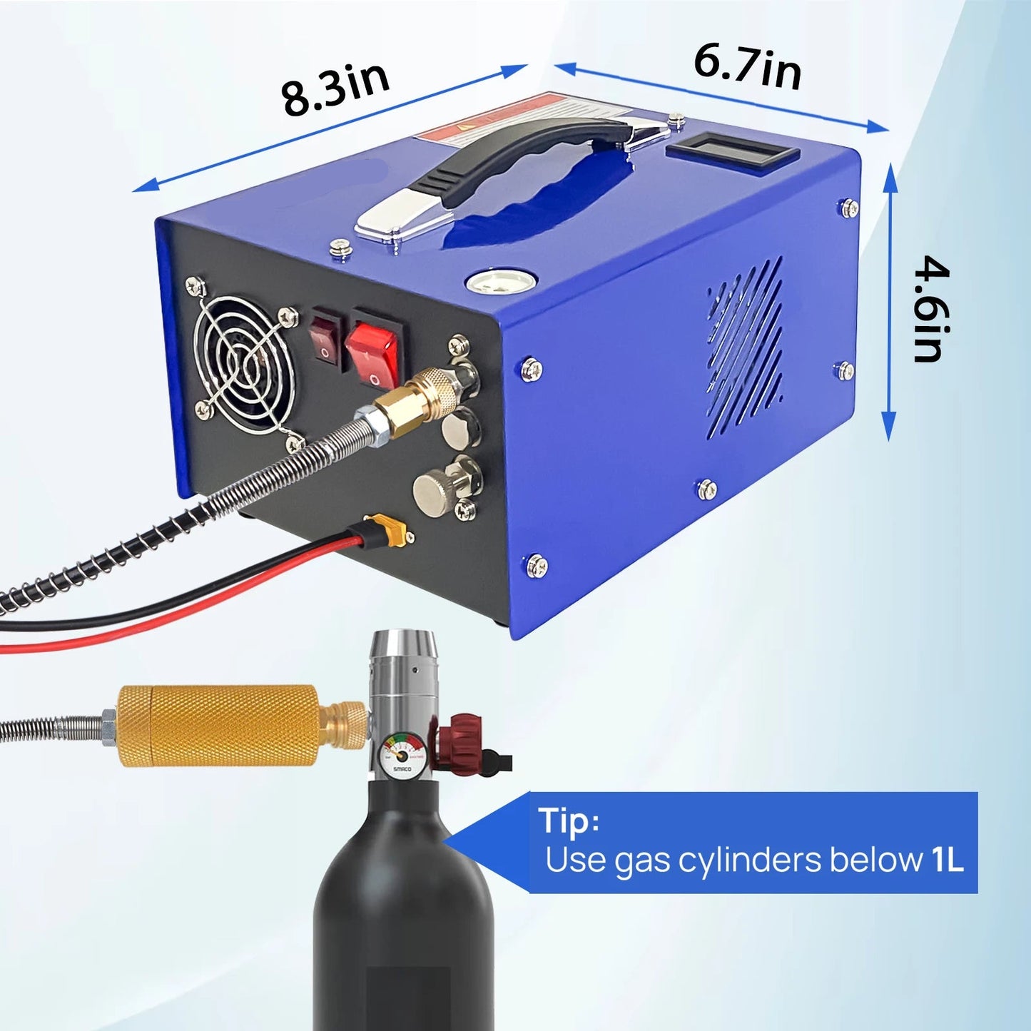 PCP-luchtcompressor – Hoogdrukcompressor – Duikcompressor – Paintballcompressor – Olievrij – 8 Liter Per Minuut – 300 Bar - 4500Psi - 110/220V