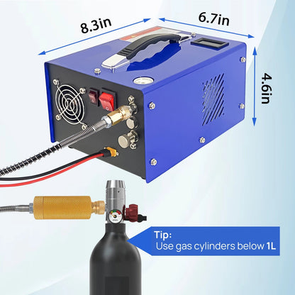 PCP-luchtcompressor – Hoogdrukcompressor – Duikcompressor – Paintballcompressor – Olievrij – 8 Liter Per Minuut – 300 Bar - 4500Psi - 110/220V