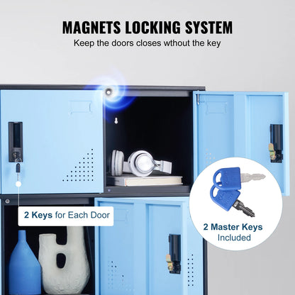 Metalen Opbergkast – Lockerkast – Opbergkast – Kantoor Kast – Garage Kast – 9 Compartimenten – Magneetsloten