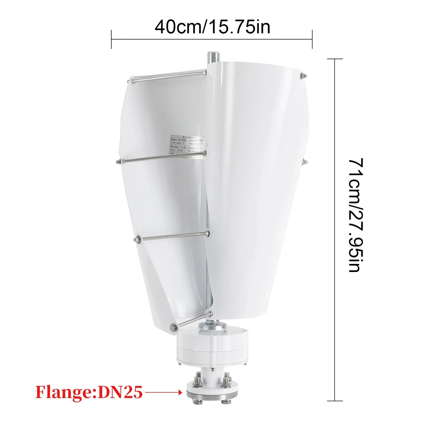 Verticale Windturbine – Duurzame Energie – Kleine Windgenerator – Stille Turbine – 500W Vermogen – IP67 Waterdicht
