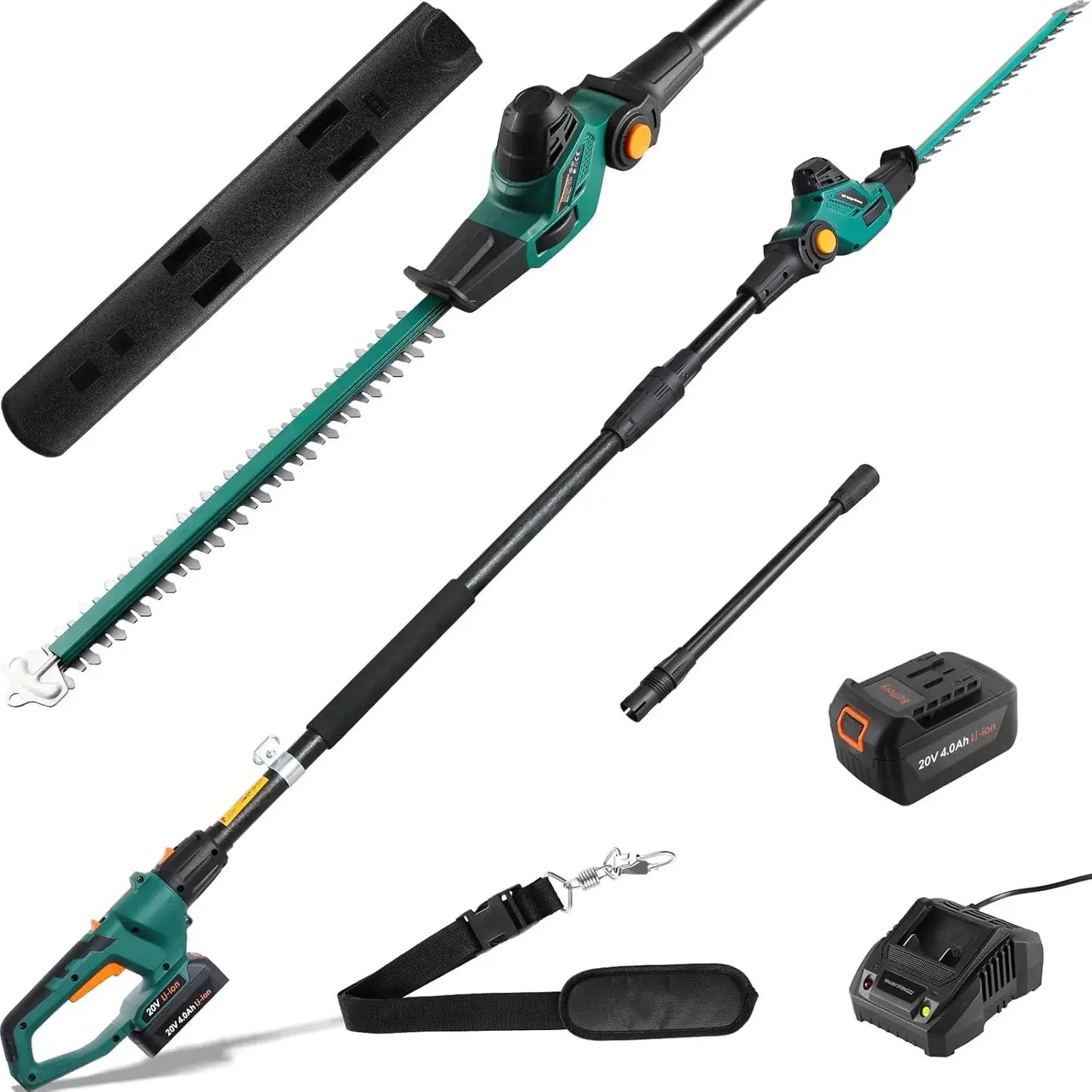 Draadloze Telescoopheggenschaar – Elektrische Heggenschaar – Snoeischaar – Tuinschaar – Heggentrimmer – Uitschuifbare Steel 2,75 m – 20V Lithium-ion Accu