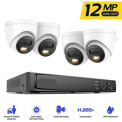 IP-Bewakingscamera – PoE Camera – 12MP IP Camera – Nachtzicht Camera – Weerbestendig – Persoons- En Voertuigdectie – MicroSD Opslag