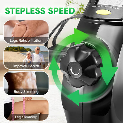 Mini Exercise Bike Arm and Leg Trainer Adjustable Foot Pedal Exercise Machine LCD Display Portable Pedal Trainer for Home Office