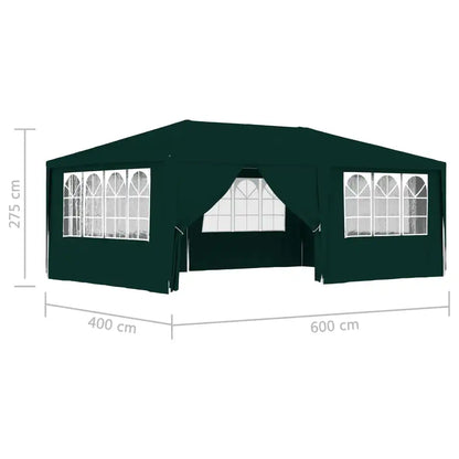 Draagbare Tent – Tuinpaviljoen – Partytent – Tuin Tent – Evenementen Tent – Overkapping – 4x4 Meter – UV-Bestendig – Roestvrij Stalen Frame - Groen